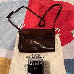 Frye brown leather crossbody bag